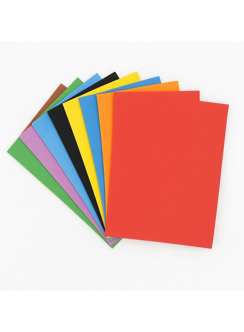 LEENO 10-Piece EVA Foam Art Sheets A4 Size (21 x 29.7 cm) – Assorted Colors, 2mm Thicknes - Image 1